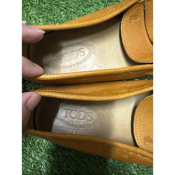Tod\'s Gommino moccasins Orange Leather Loafers Sz 10.5 main image 6